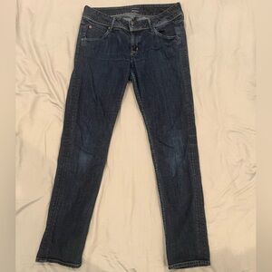 Straight leg raw denim Hudson dark wash jeans sz 30